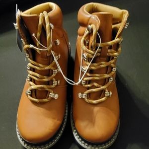 New Women's Universal Thread Kira Lace Up Hiker Boots Cognac